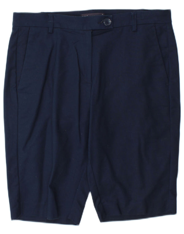 Marks & Spencer Womens Chino Shorts UK 12 Medium W30  Navy Blue Cotton