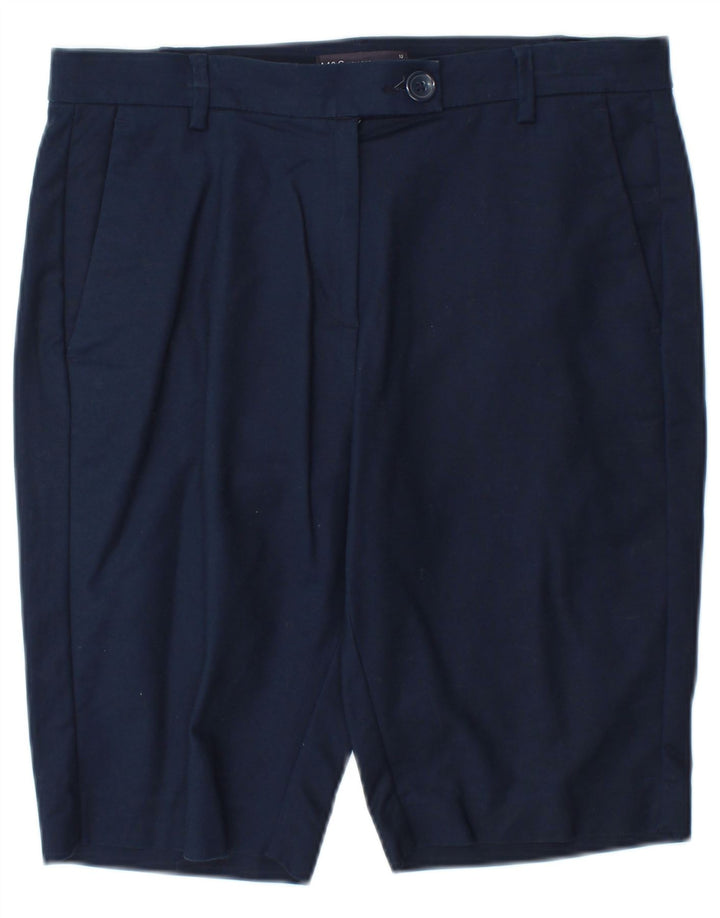 Marks & Spencer Chino Shorts til kvinder UK 12 Medium W30 Marineblå Bomuld