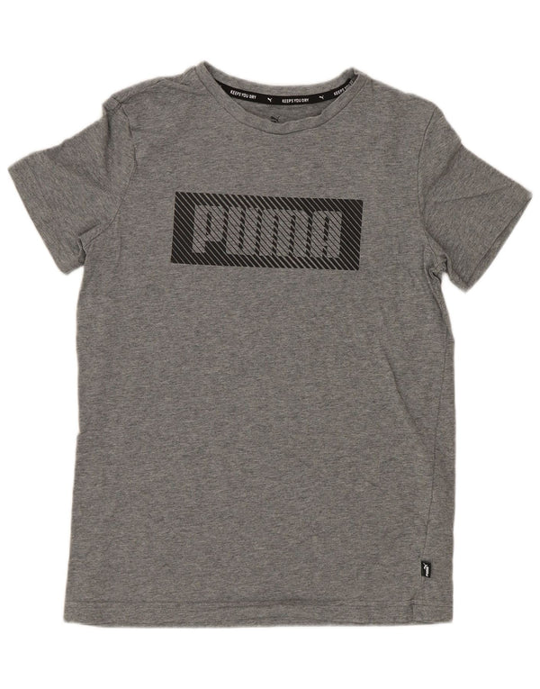 Puma Boys Grafisk T-Shirt Top 13-14 år Grå Flecked Bomuld