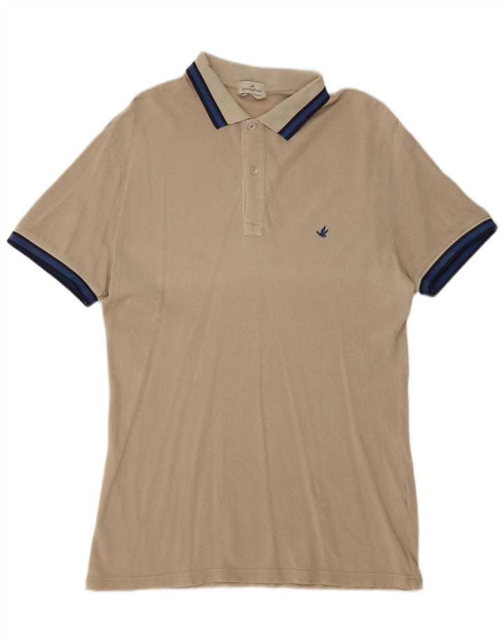 Brooksfield Polo Shirt til mænd IT 50 Medium Beige Colourblock Bomuld