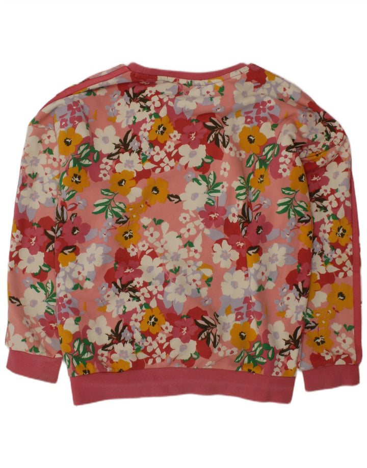 ADIDAS Piger Grafisk Sweatshirt Jumper 9-10 år Pink Blomsterbomuld