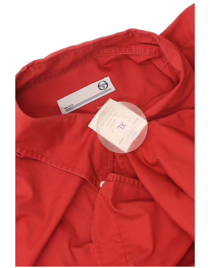 Sergio Tacchini Kortærmet Herreskjorte XL Rød Bomuld