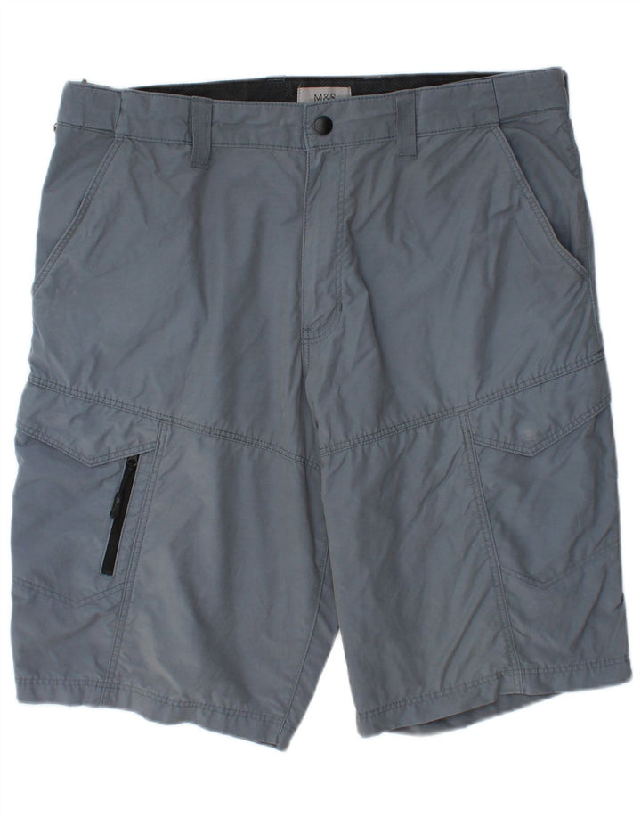 Marks & Spencer Herre Cargo Shorts W36 Large Blue Cotton