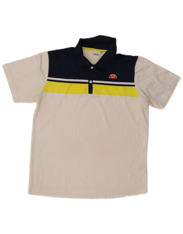 ELLESSE Poloshirt til mænd Stor hvid Colourblock Polyester