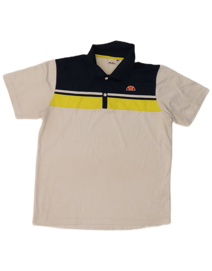 ELLESSE Poloshirt til mænd Stor hvid Colourblock Polyester