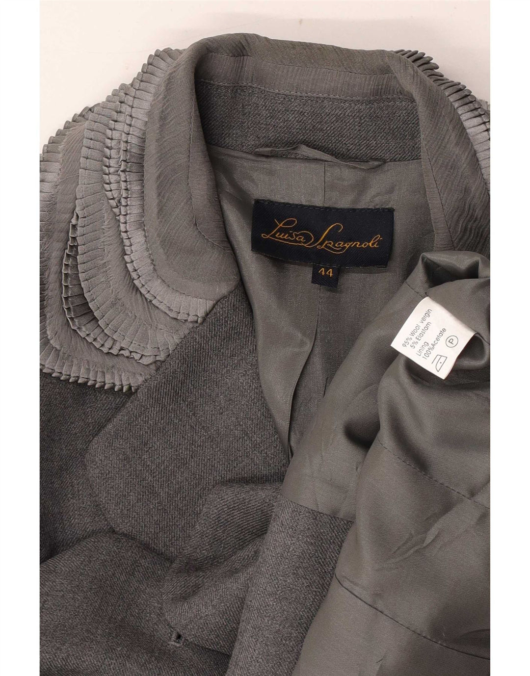 Luisa Spagnoli Dame Blazer Jacket IT 44 Medium Grey Colourblock Classic