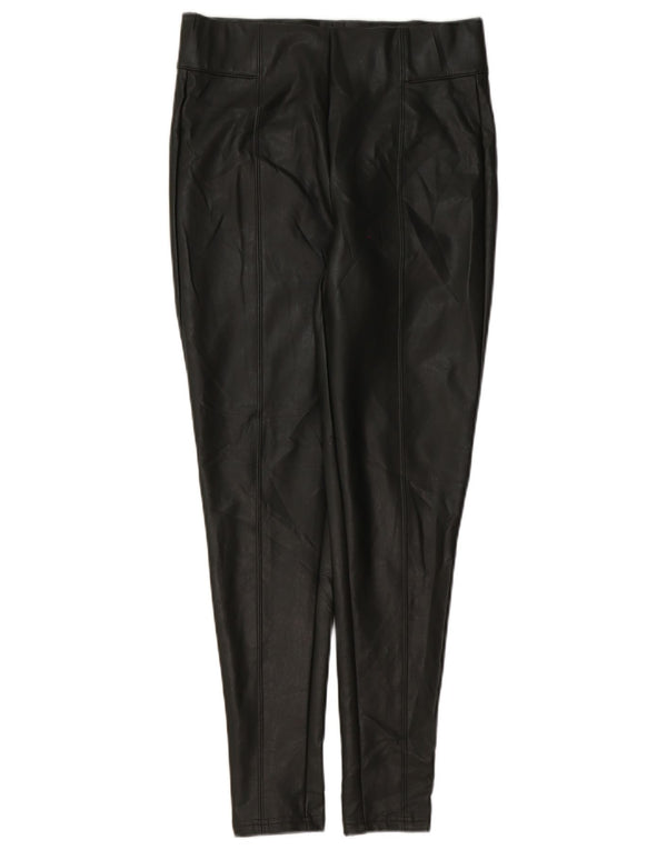 Marks & Spencer Dame imiteret læder Leggings UK 10 Small W28 L28 Grå