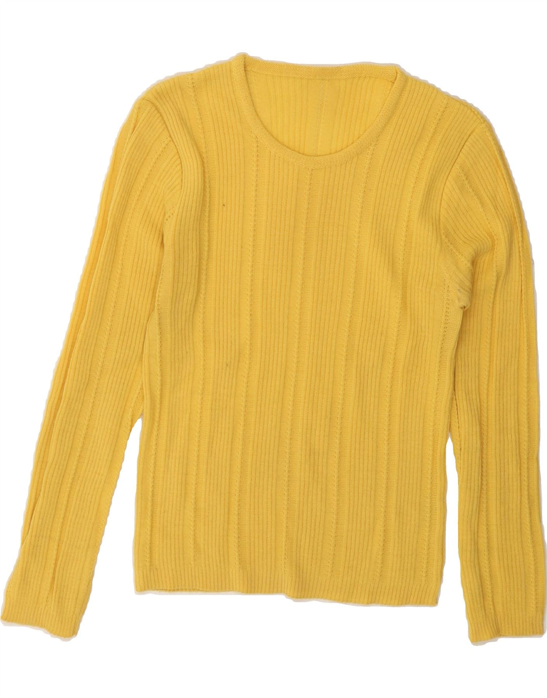VINTAGE Womens Crew Neck Jumper Sweater UK 10 Small Yellow Wool Vintage Vintage and Second-Hand Vintage from Messina Hembry 