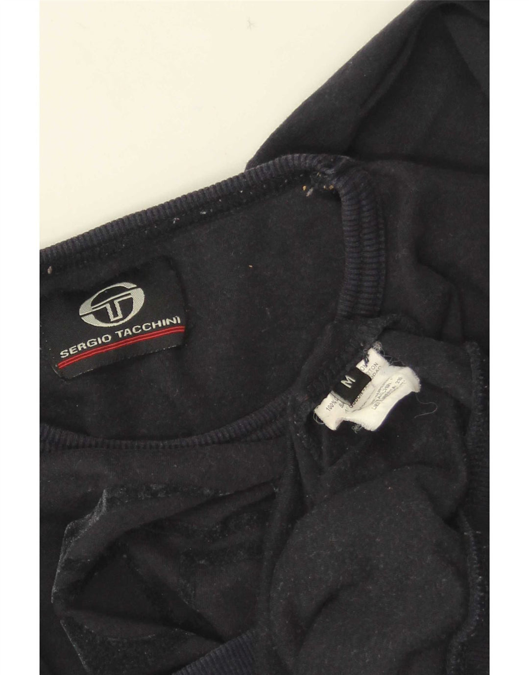 Sergio Tacchini Dame Crop Grafisk Top Langærmet UK 12 Medium Navy Blue