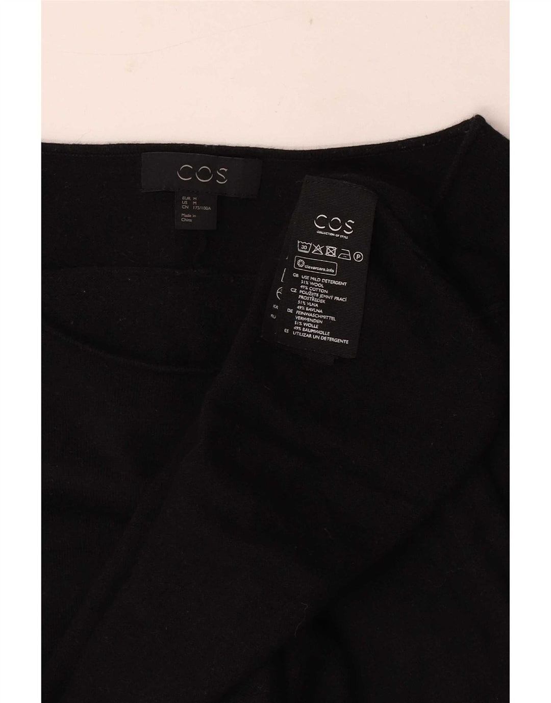 Cos Dame Boat Neck Jumper Sweater UK 14 Medium Sort Uld