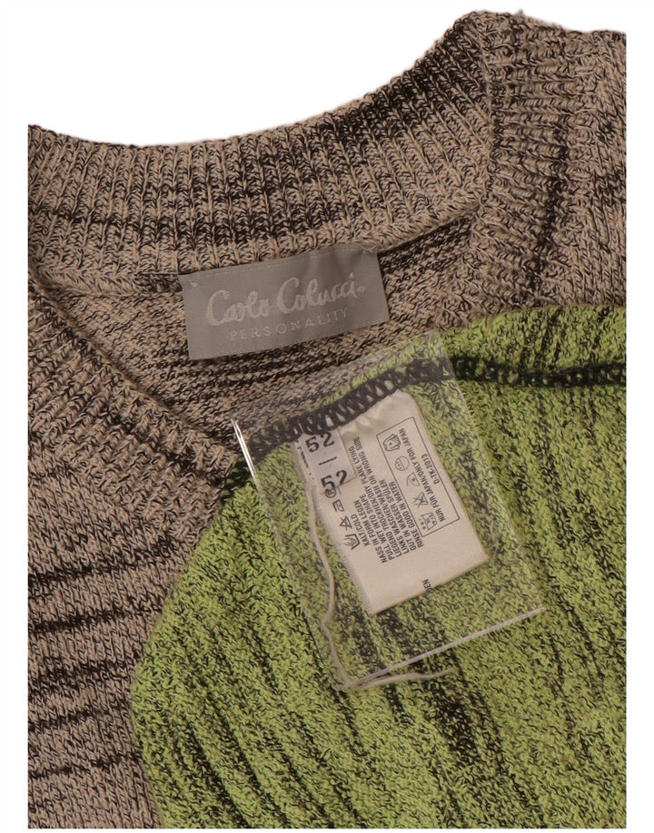 Carlo Colucci Herre V-hals sweater IT 52 Stor Flerfarvet