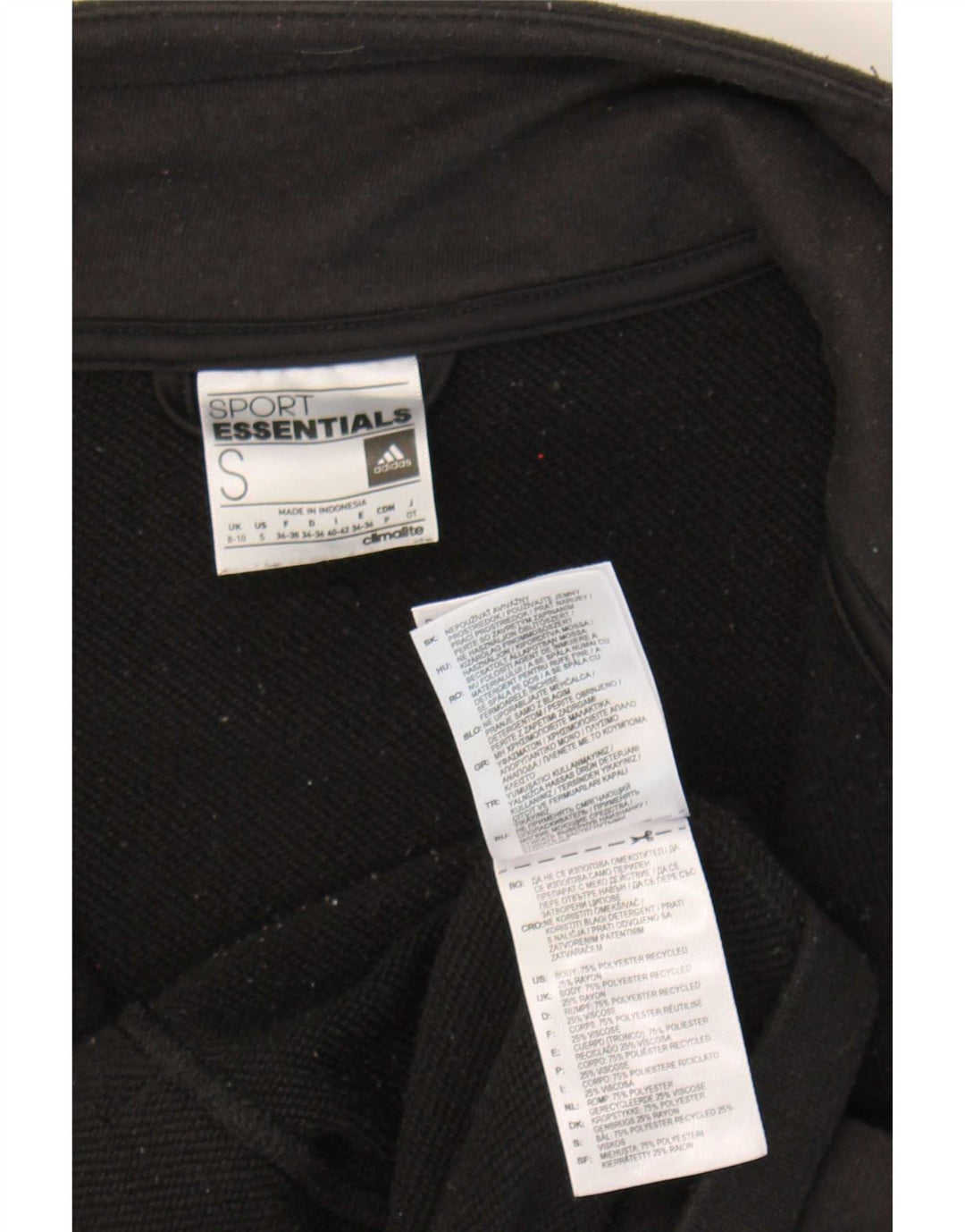 Adidas Womens Climalite træningsdragt Topjakke UK 8/10 Small Black Polyester