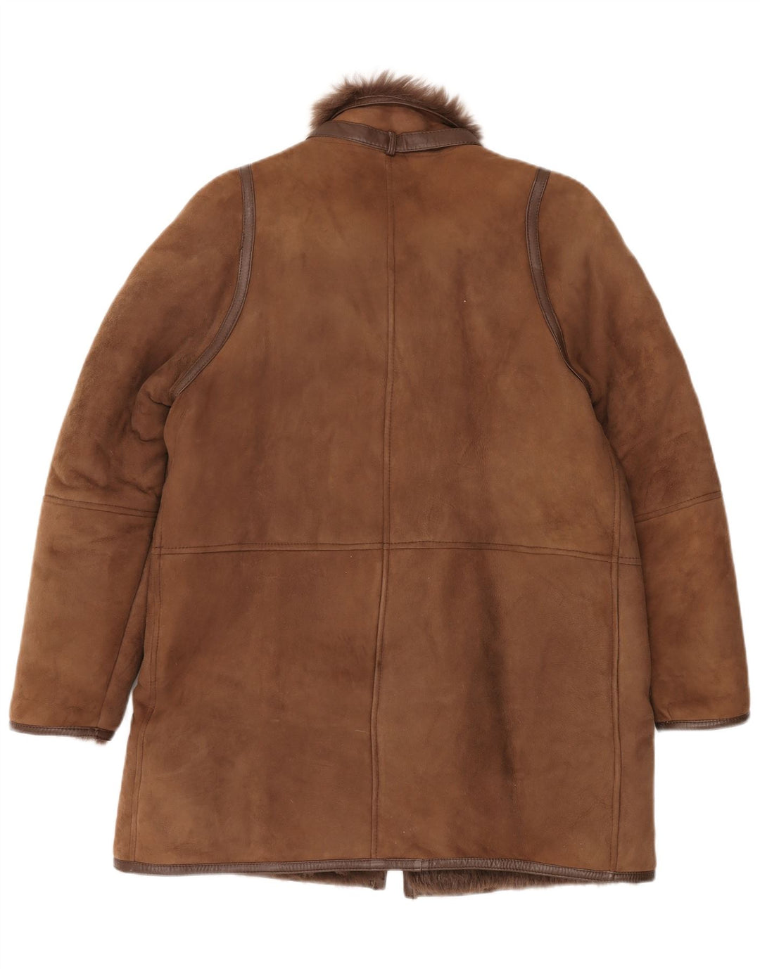 Vintage Dame Shearling Coat EU 42 XL Brun