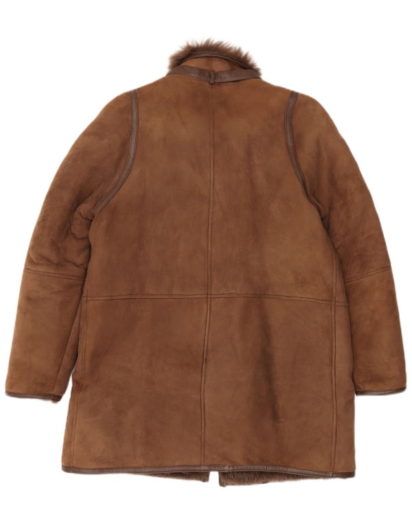 Vintage Dame Shearling Coat EU 42 XL Brun