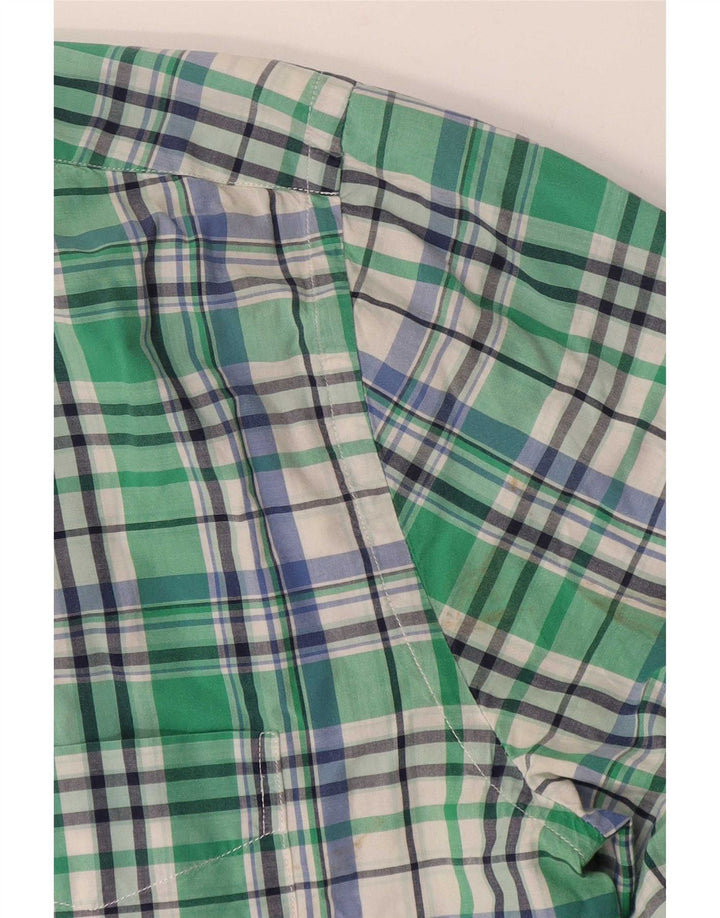 Gant herreskjorte stor grøn plaid bomuld