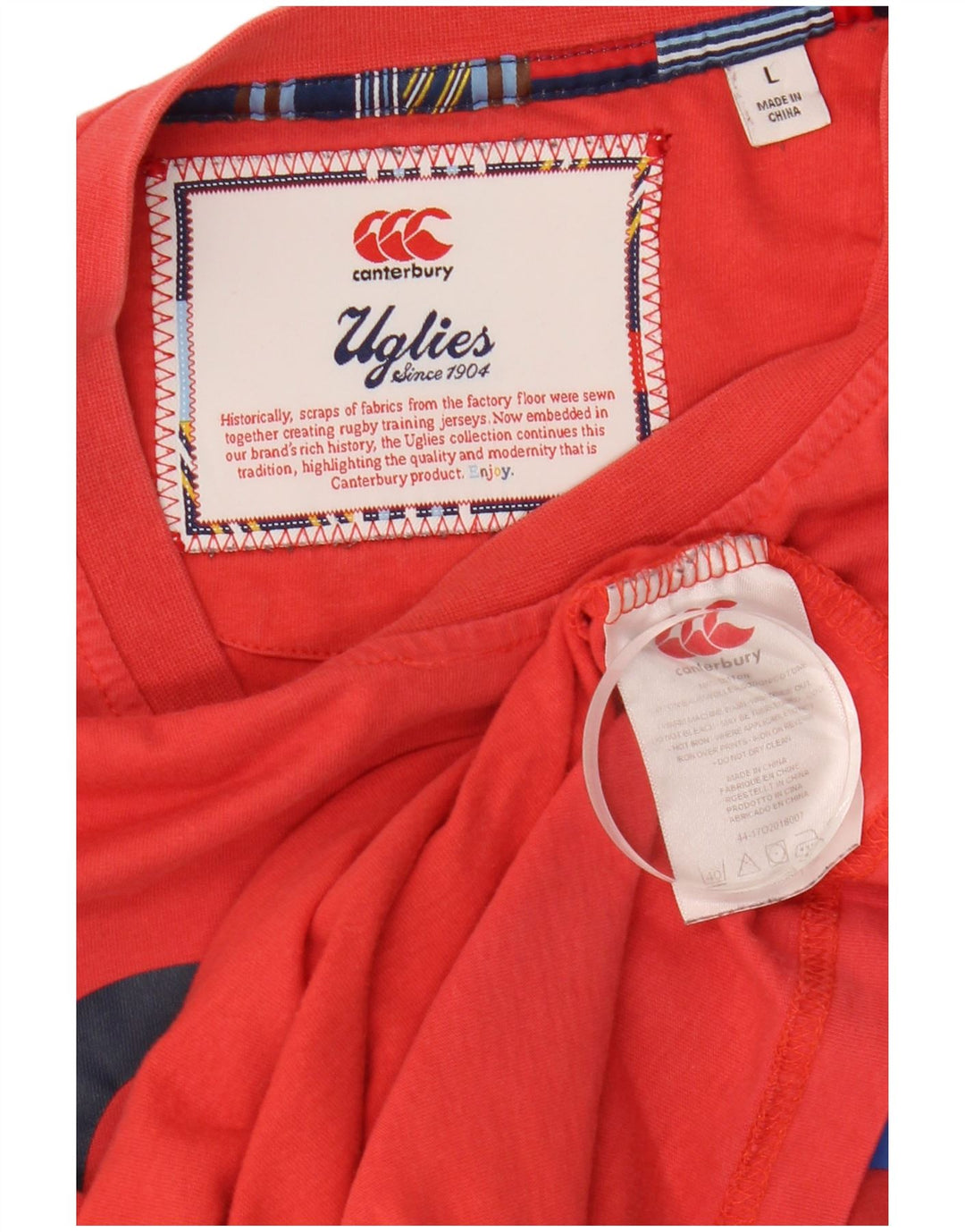 CANTERBURY Herre grafisk T-shirt Top Stor rød bomuld