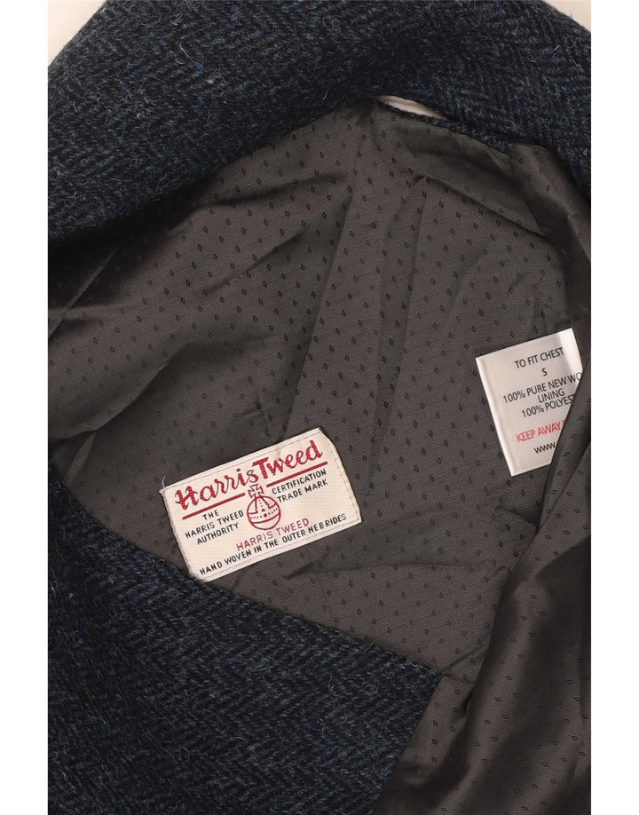 Harris Tweed herrevest lille blå sildeben Ny uld