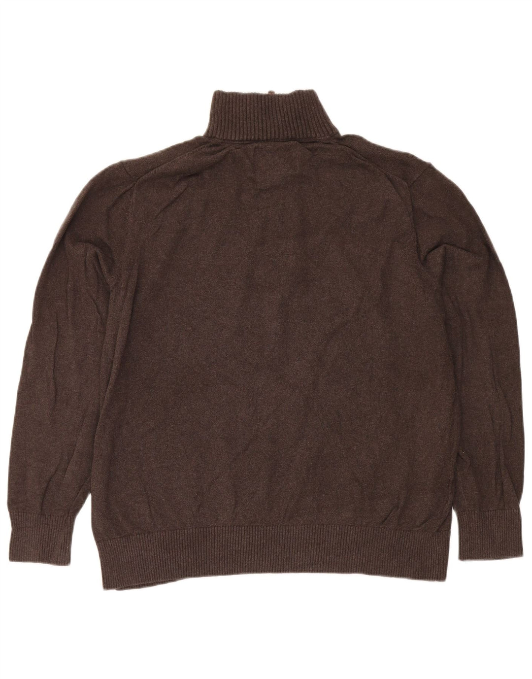 Eddie Bauer Herre Zip Neck Jumper Sweater XL Brun Bomuld