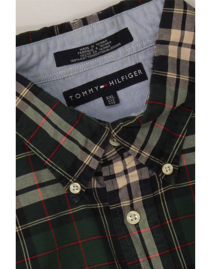 Tommy Hilfiger Herre Flanellskjorte 2XL Grøn Ternet Bomuld