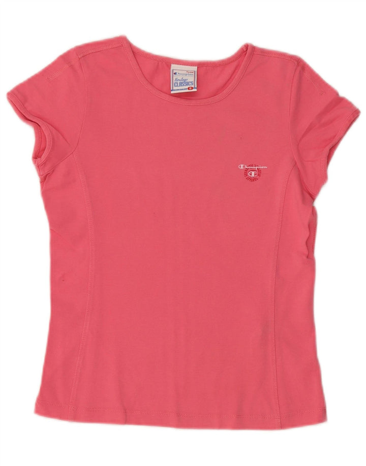CHAMPION Womens Heritage Classics Crop T-Shirt Top UK 8 Small Pink Bomuld