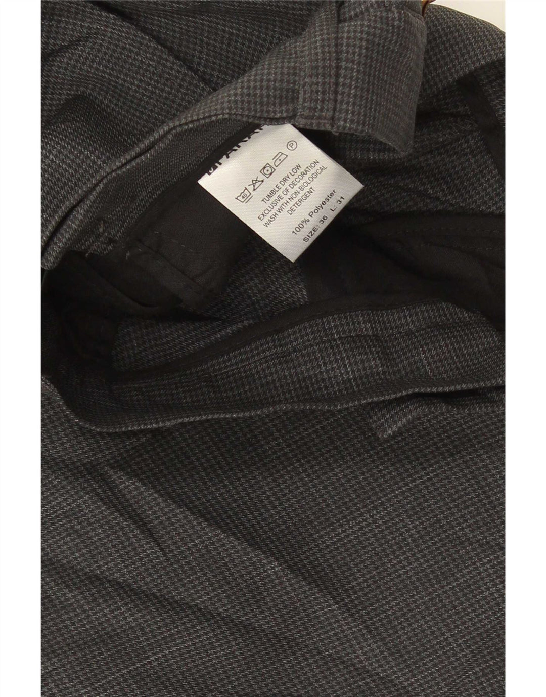 Farah Straight Suit Bukser til mænd W36 L31 Grå Houndstooth Polyester