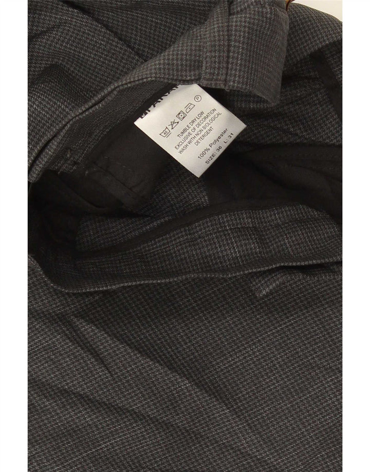Farah Straight Suit Bukser til mænd W36 L31 Grå Houndstooth Polyester
