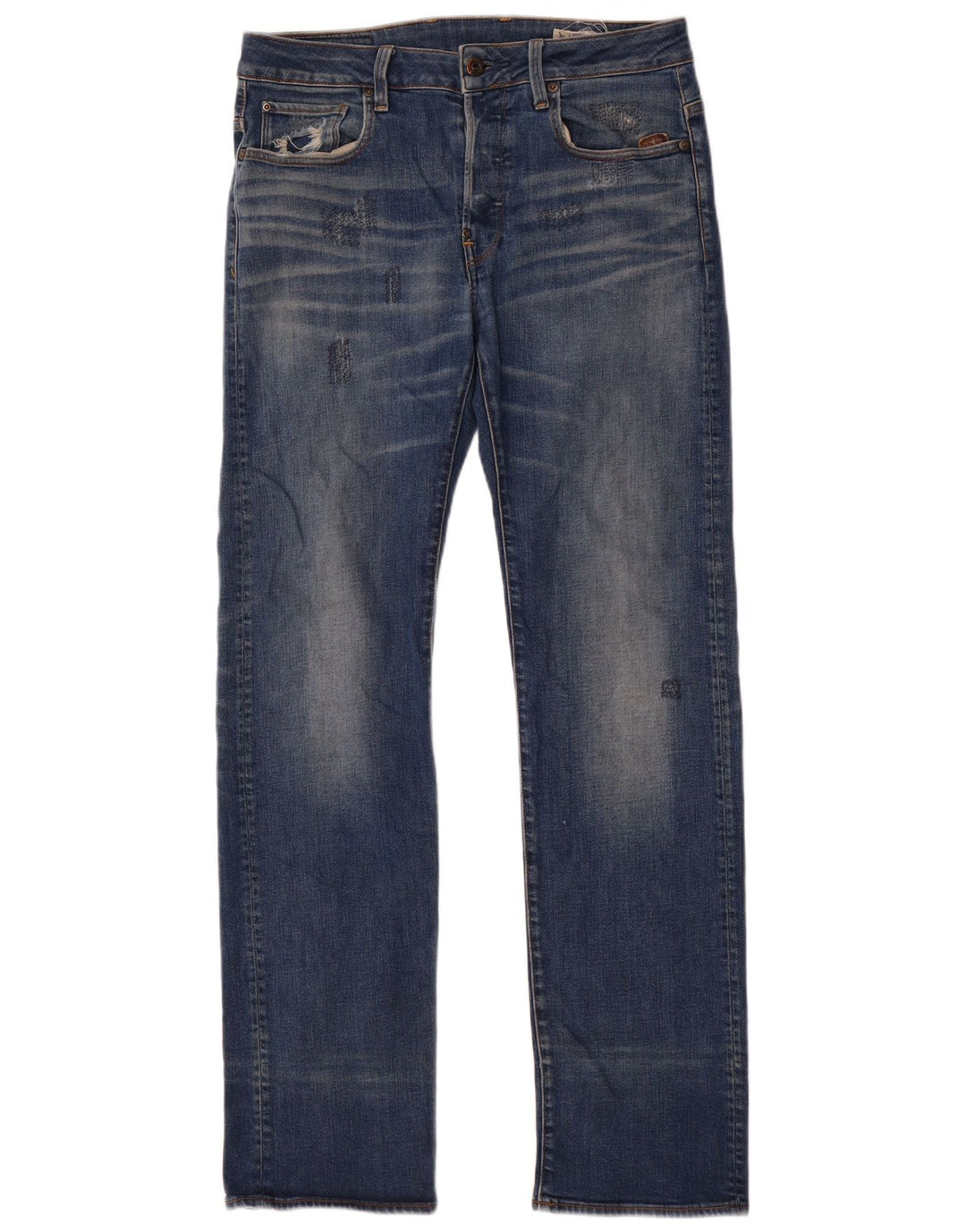 G-Star Herre Distressed Straight Jeans W30 L34 Blå Bomuld