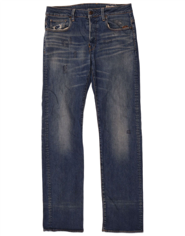 G-Star Herre Distressed Straight Jeans W30 L34 Blå Bomuld