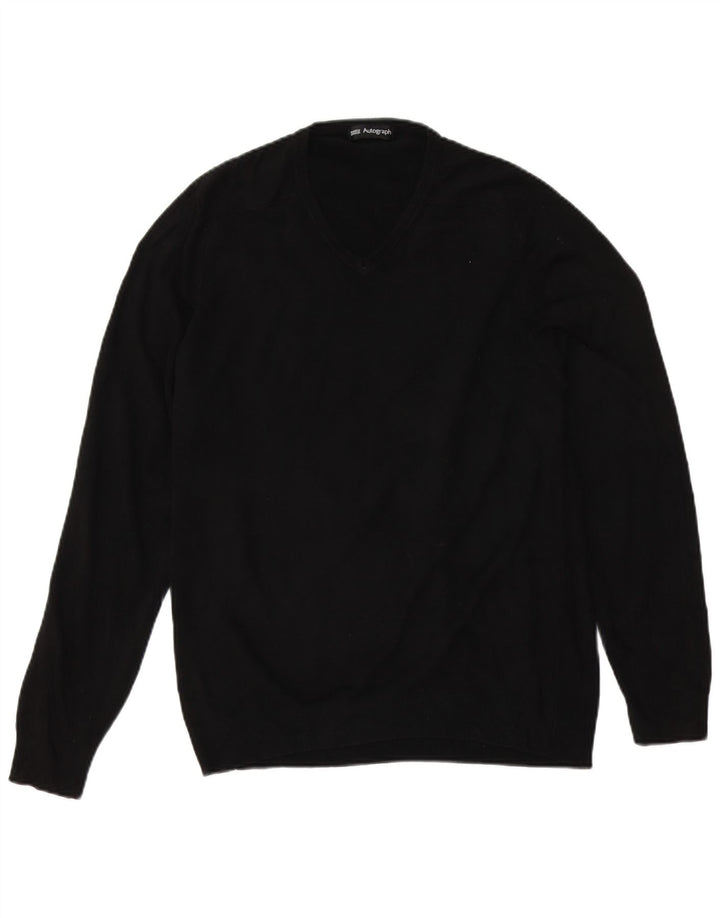 Marks & Spencer Herre Autograph V-hals Trøje Medium Sort Akryl