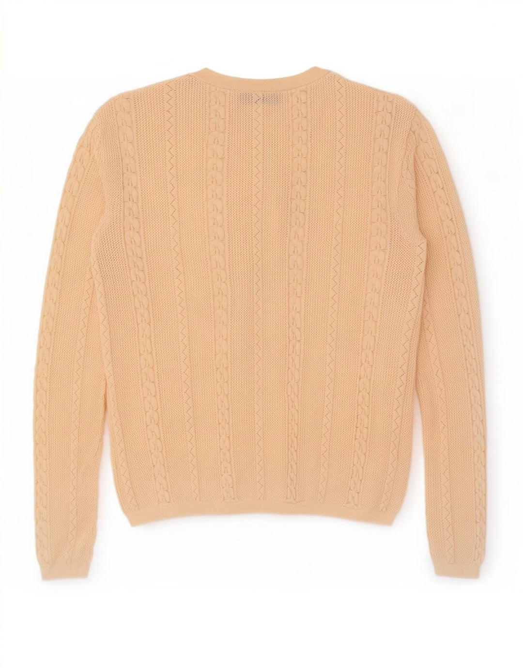 Zara Dame Button Neck Jumper Sweater UK 12 Medium Beige