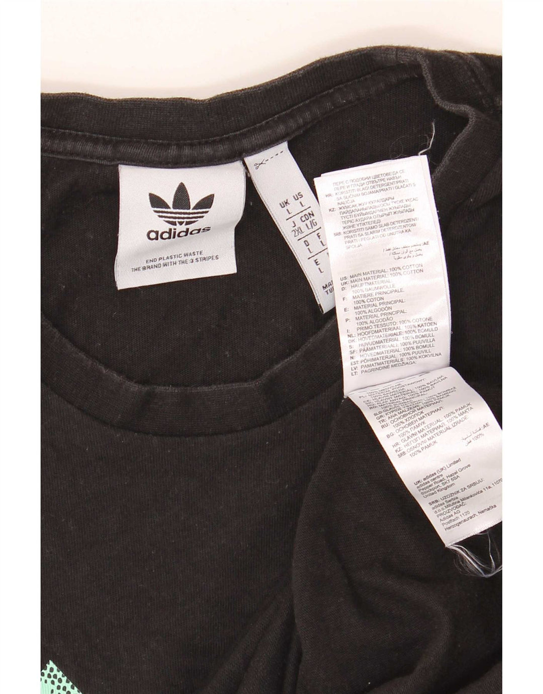 Adidas Grafisk T-shirt top til mænd, stor sort bomuld