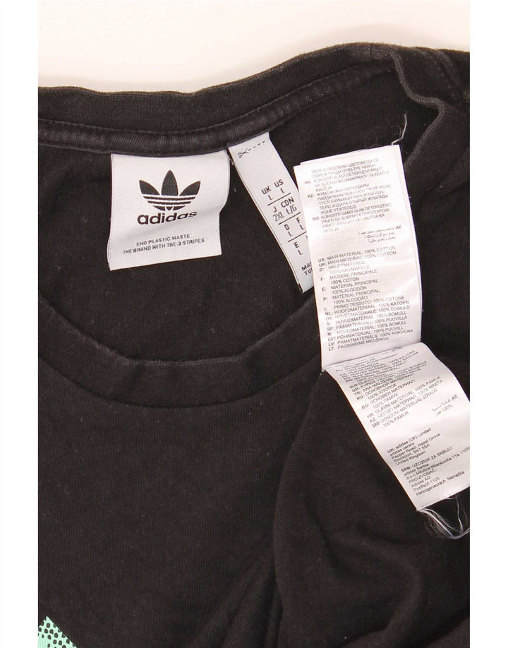 Adidas Grafisk T-shirt top til mænd, stor sort bomuld