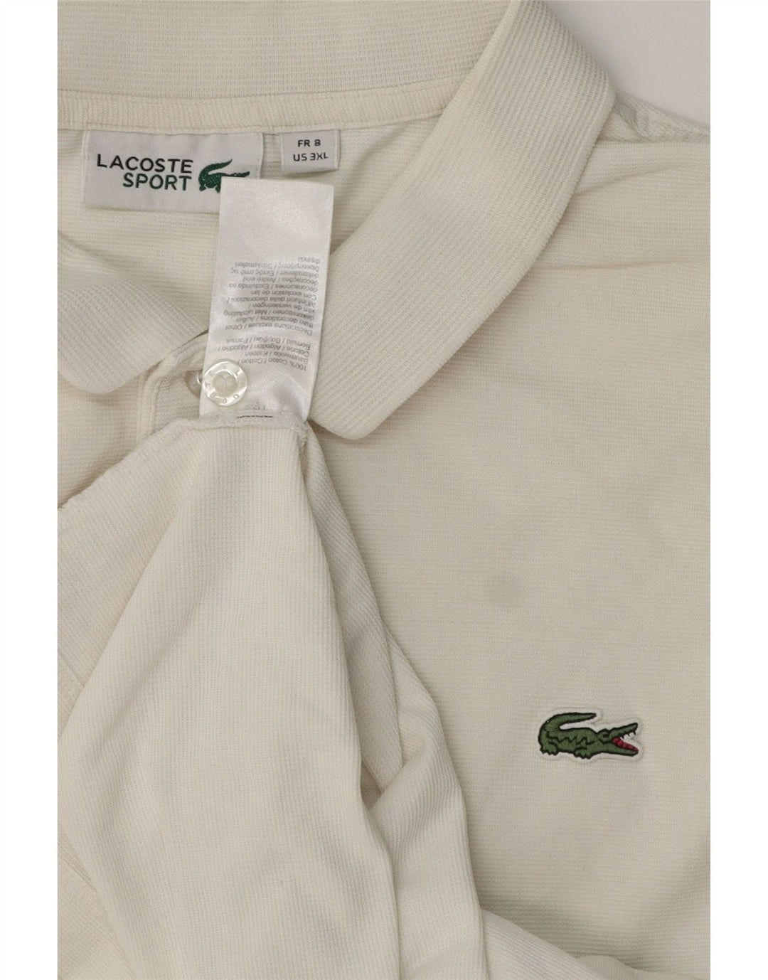 LACOSTE Poloshirt til mænd Str. 8 3XL Hvid Bomuld