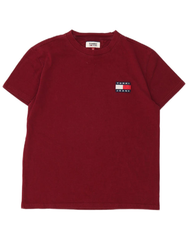 Tommy Hilfiger Herre T-Shirt Top Lille Bourgogne Bomuld