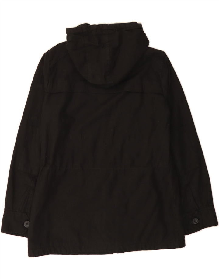 LEVI'S Womens Hooded Utility Jacket UK 14 Medium Black Cotton Vintage Levi's and Second-Hand Levi's from Messina Hembry 