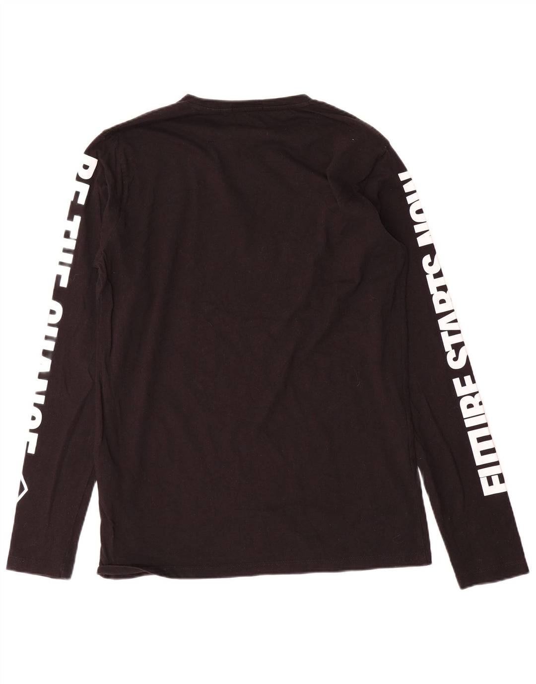 Replay Herre grafisk T-shirt langærmet stor sort bomuld