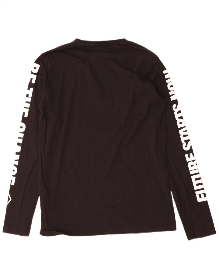 Replay Herre grafisk T-shirt langærmet stor sort bomuld