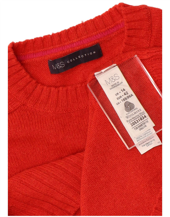 Marks & Spencer Dame sweater med rund hals DK 14 Medium Orange Wool