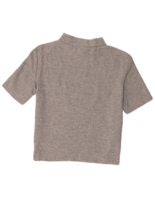 Zara Dame Trafaluc Crop T-Shirt Top UK 14 Medium Grå Polyester