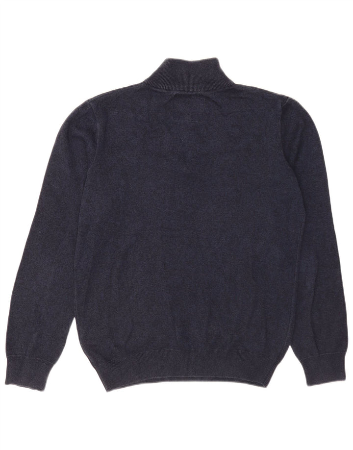 Superdry sweater med lynlås til mænd mellem marineblå bomuld