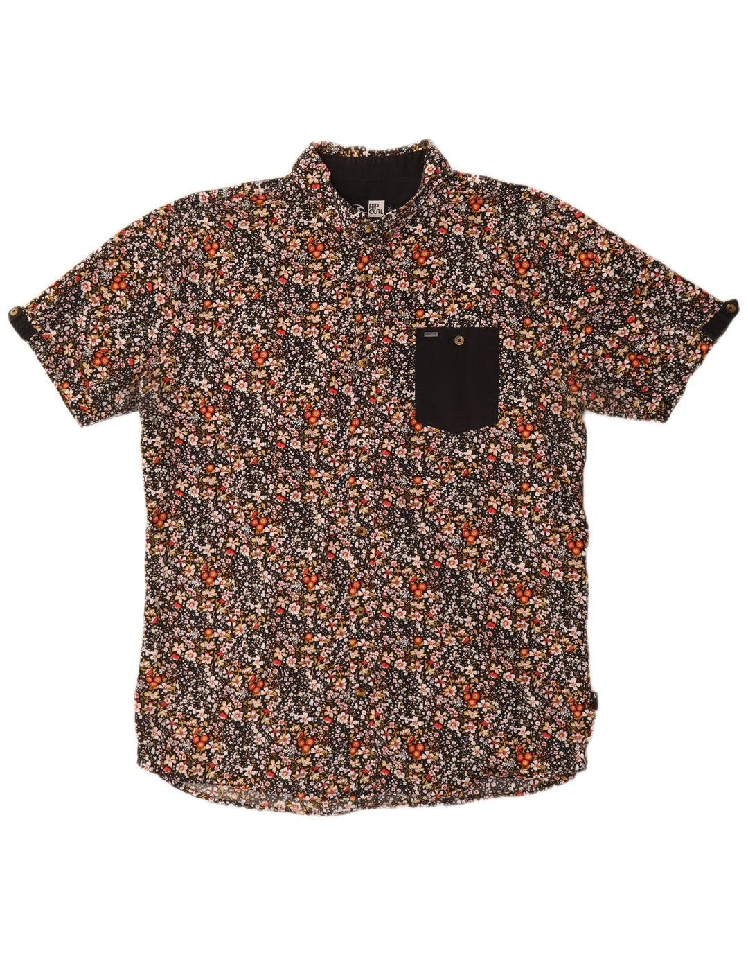 Rip Curl Herre kortærmet skjorte XL flerfarvet blomster