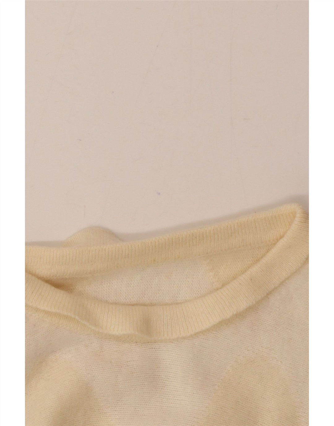 Vintage Dame Boat Neck Jumper Sweater UK 14 Medium Beige