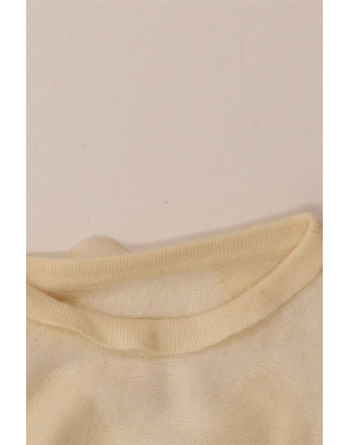 Vintage Dame Boat Neck Jumper Sweater UK 14 Medium Beige