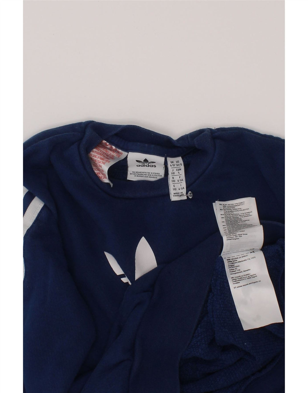 Adidas drenge grafisk sweatshirt trøje 4-5 år marineblå bomuld