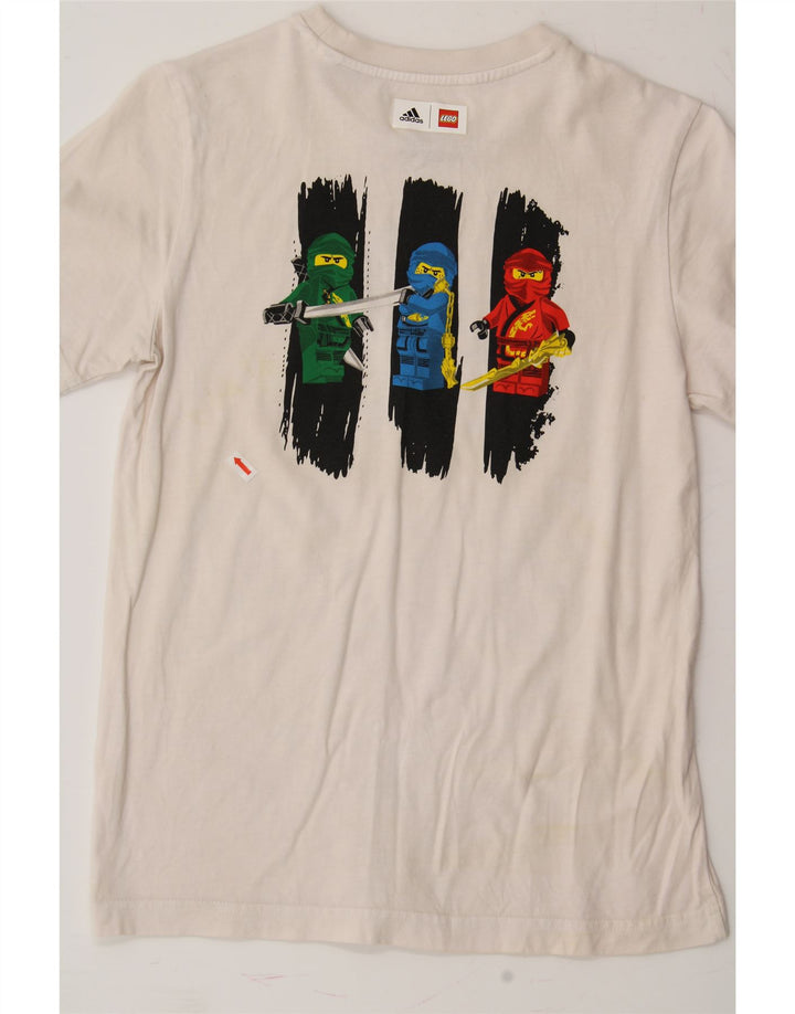 ADIDAS Boys Graphic T-Shirt Top 11-12 Years White Vintage Adidas and Second-Hand Adidas from Messina Hembry 