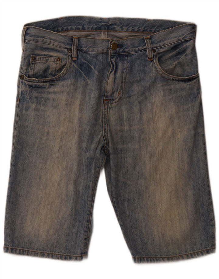 CARHARTT Mens Slim Denim Bermuda Shorts W32 Medium  Blue Cotton