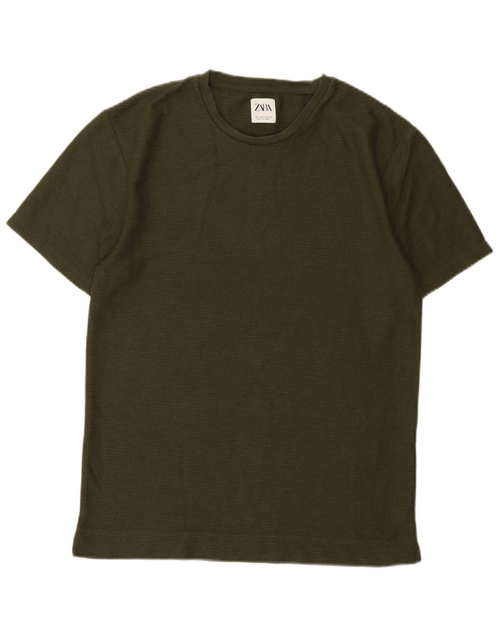Zara Herre T-Shirt Top Lille Grøn