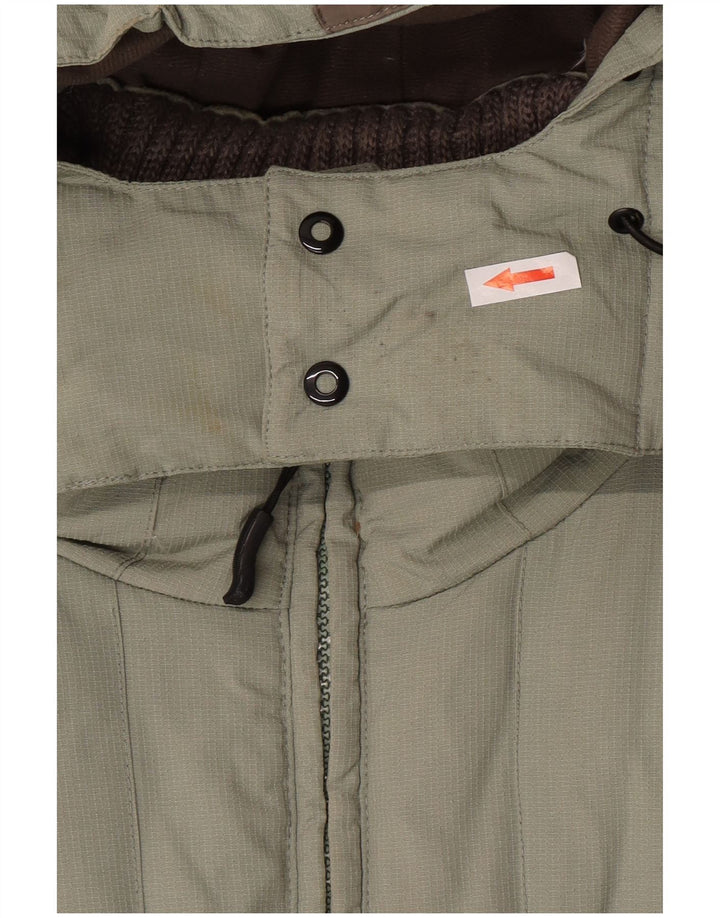 Fila Herre hættepolstret jakke UK 40 Stor Khaki Polyamid