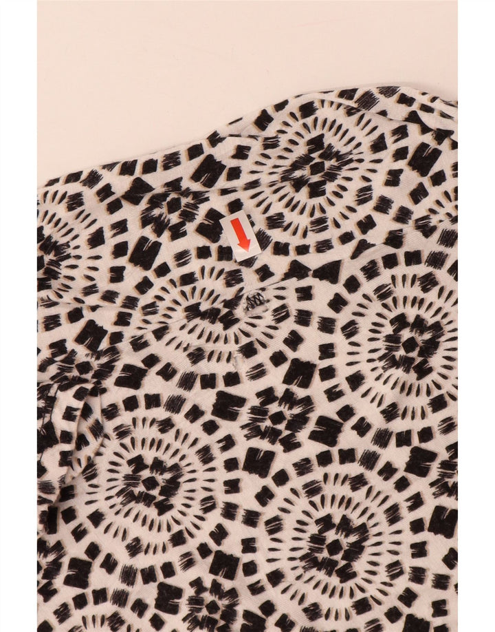 MICHAEL KORS Dame Ærmeløs A-Line Kjole UK 18 XL Sort Floral Rayon