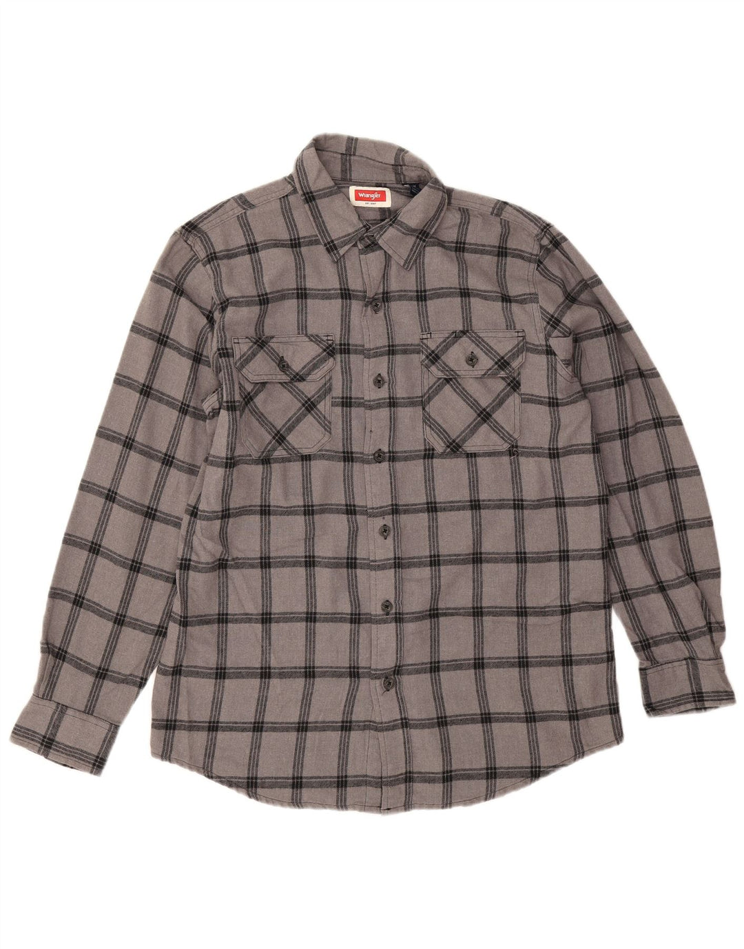Wrangler Flanelskjorte til mænd mellemgrå ternet bomuld